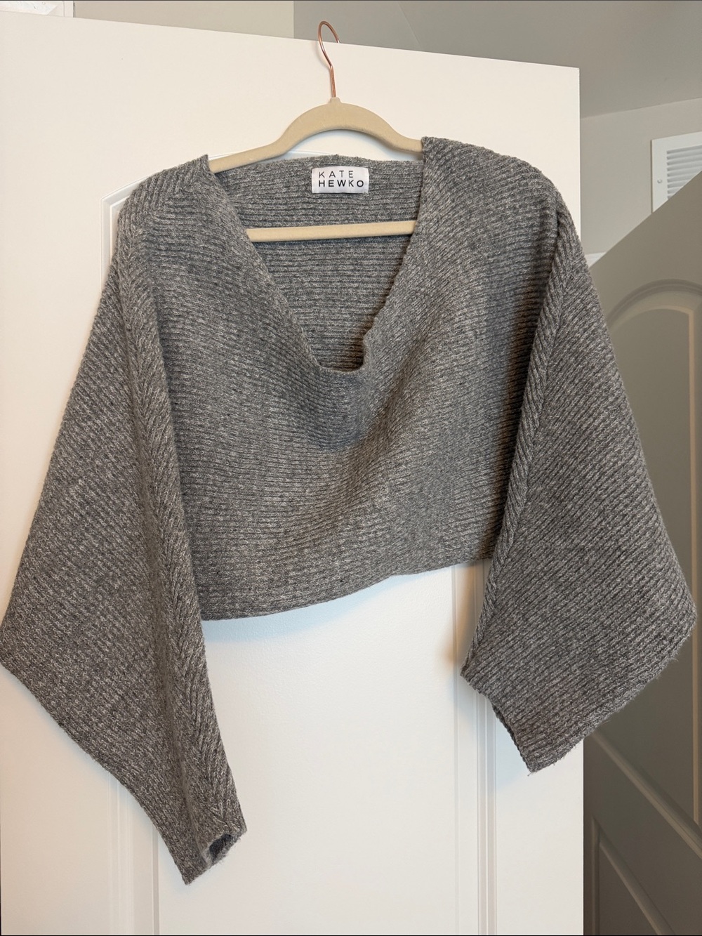 Kate Hewko Gray Cropped shrug Sweater
